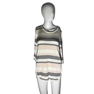 Market spruce  Striped Blouse – Beige/Black/White – Size Small